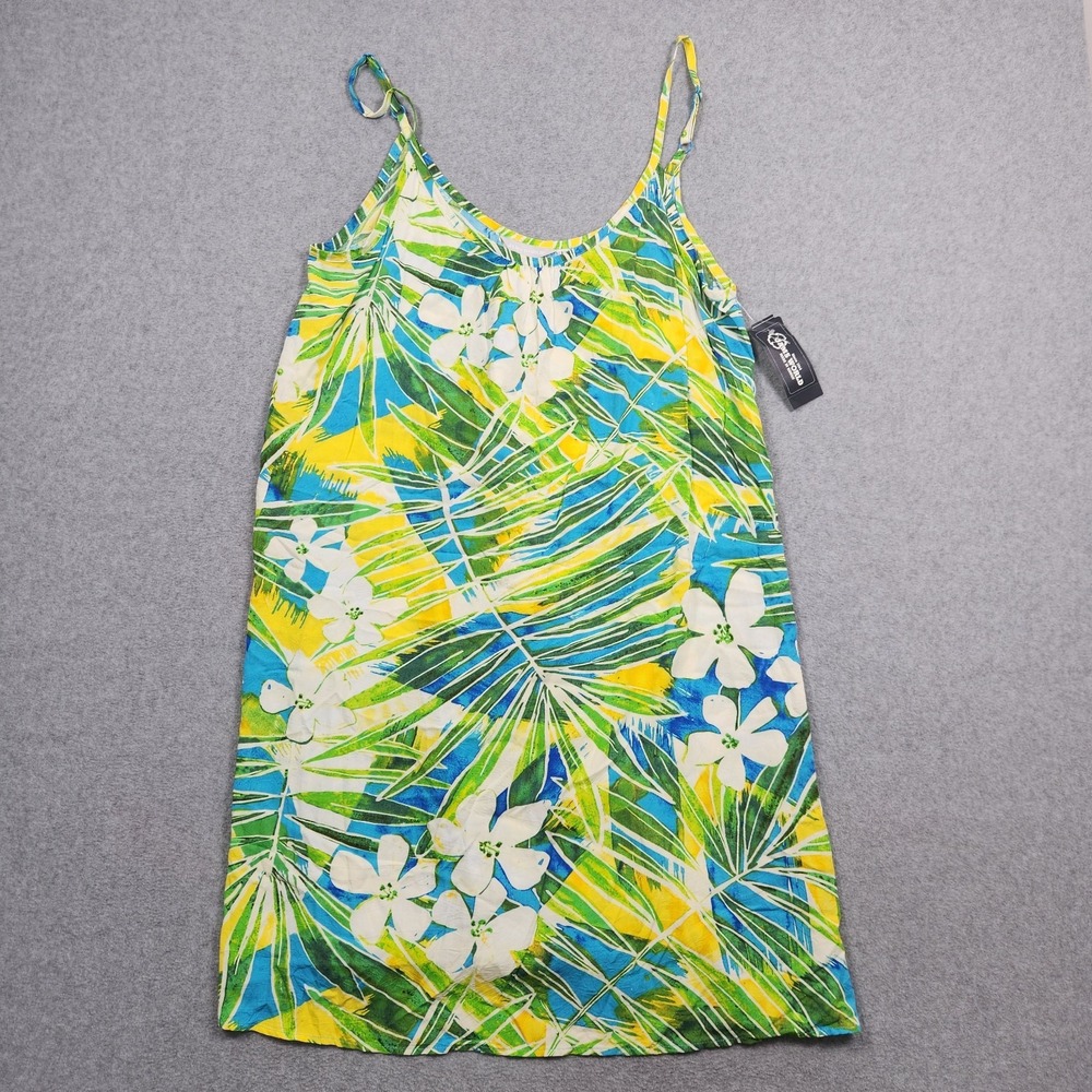 Jams World Sundress Large Kaimana Turquoise Hawaiian Mini Dress‎ Swim Cover NEW